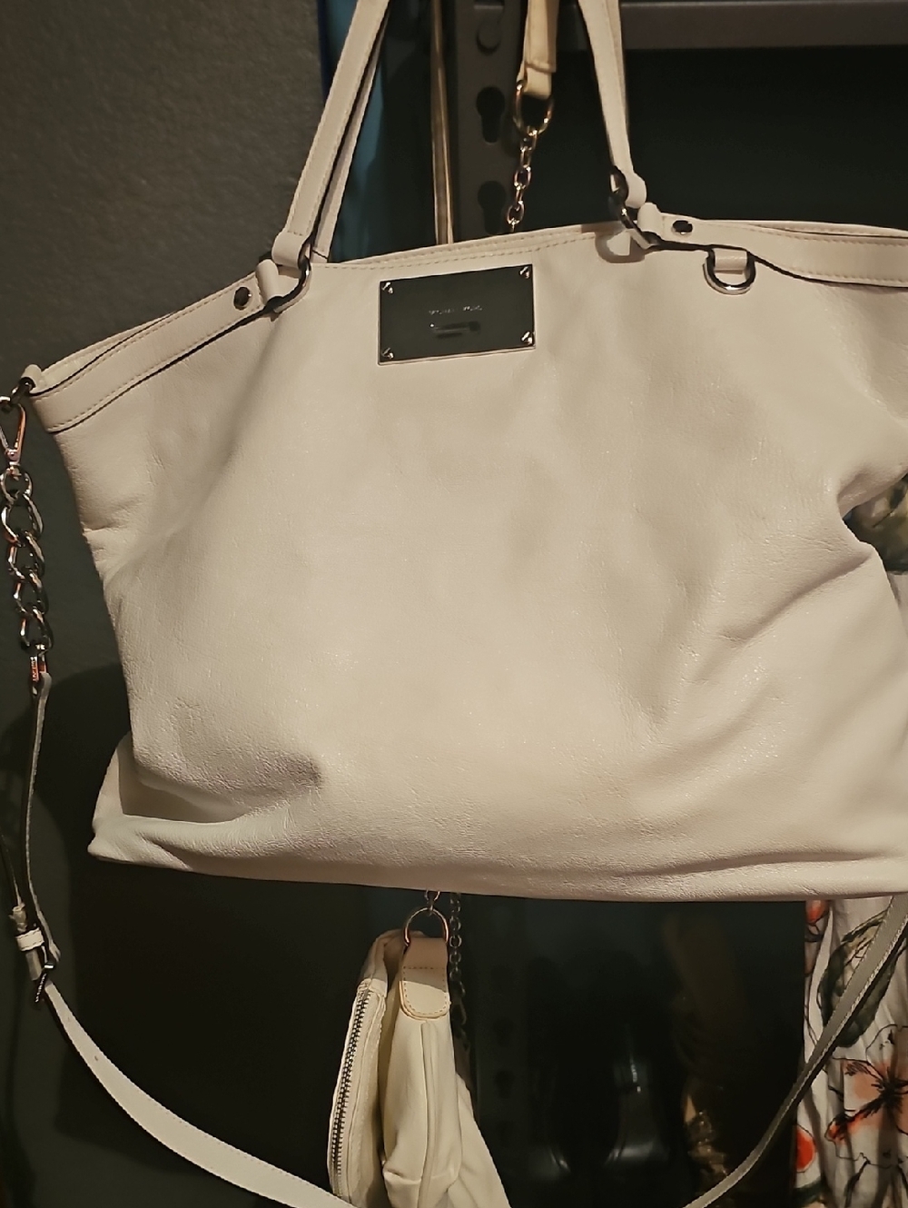 Michael Kors White And Silver Bag